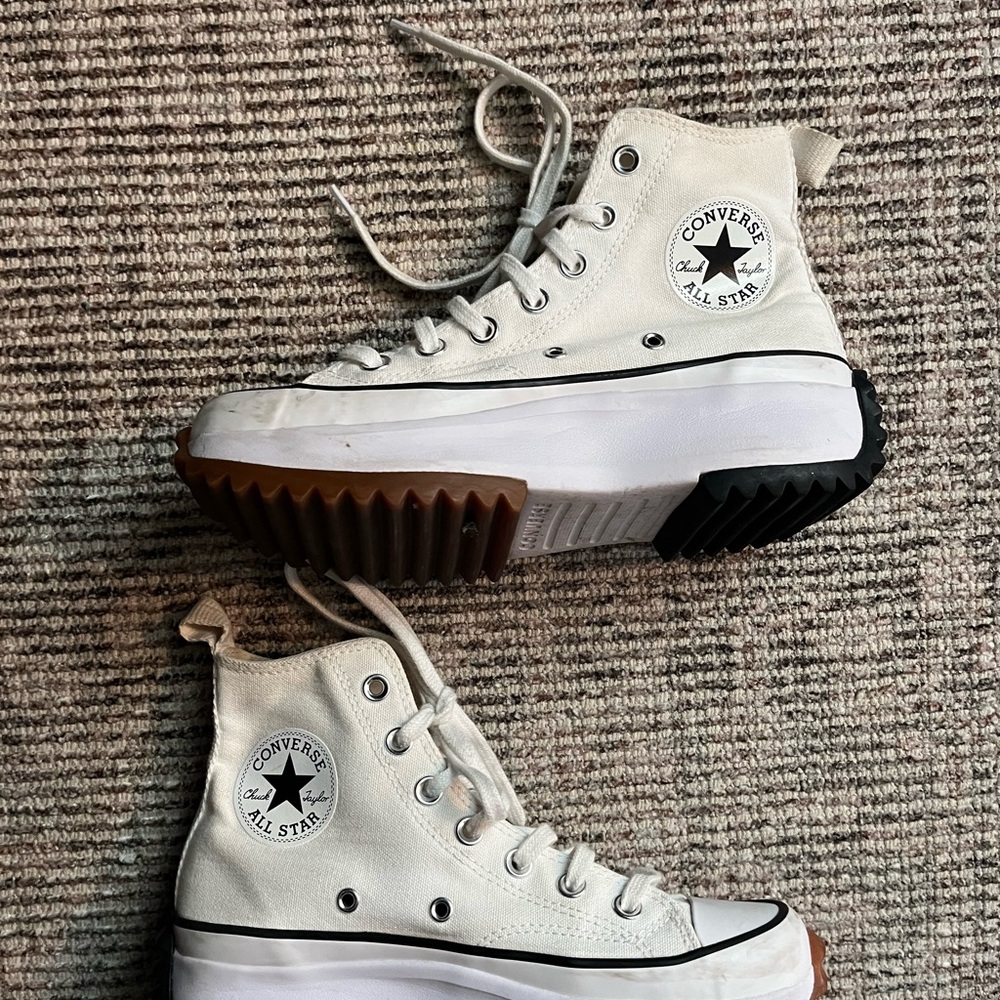 Converse White Platform High Tops